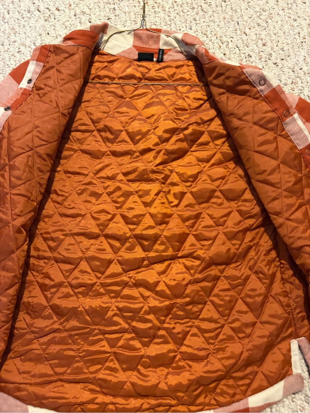 Women’s Orange Plaid Fringe Shacket Jacket - Picture 2 of 5